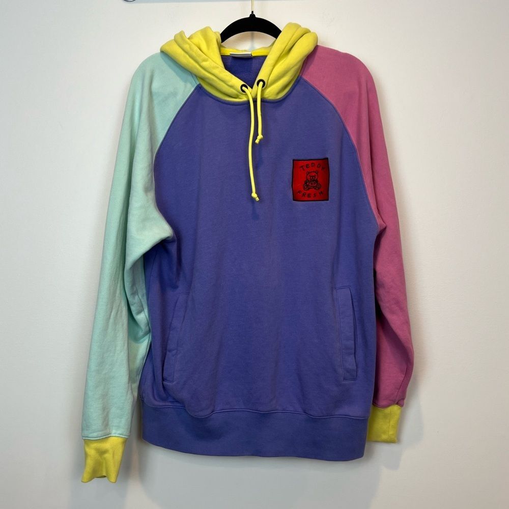 Teddy Fresh Color Block Hoodie Size Large
